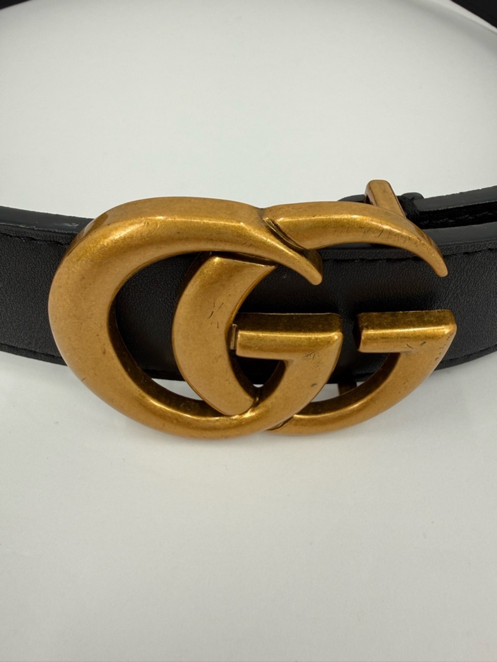 Gucci GG Marmont Wide Belt Black Leather Size 85/34 - Picture 5 of 13